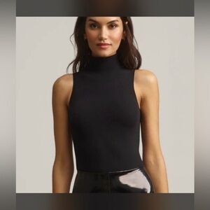 Commando Minimalist Top Sleeveless Turtleneck Black Tank Size S/M